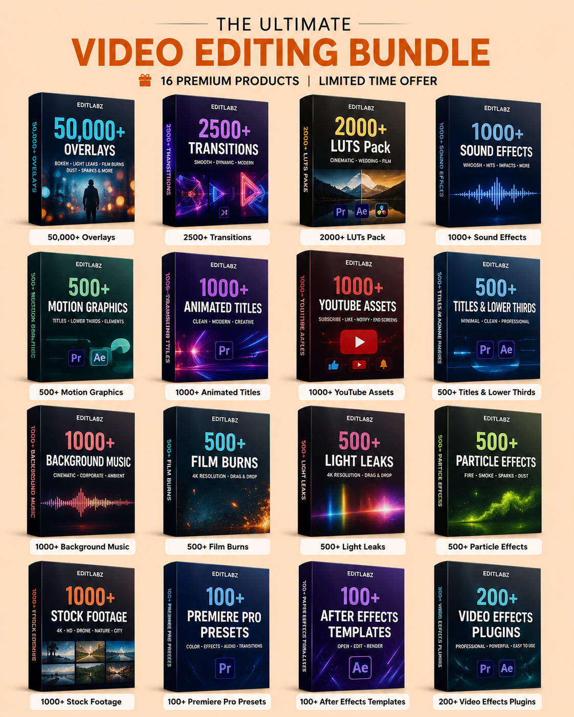 The Ultimate Video Editing Bundle — 16 premium products